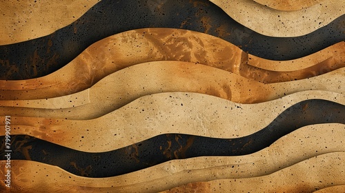 Earthy tones in a wavy abstract design