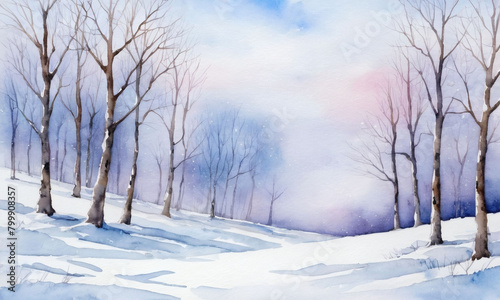 Watercolor Winter Landscape © xKas