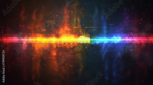 Vibrant Abstract Light Rays in Rainbow Colors