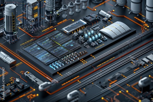 a computer generated image of a circuit board