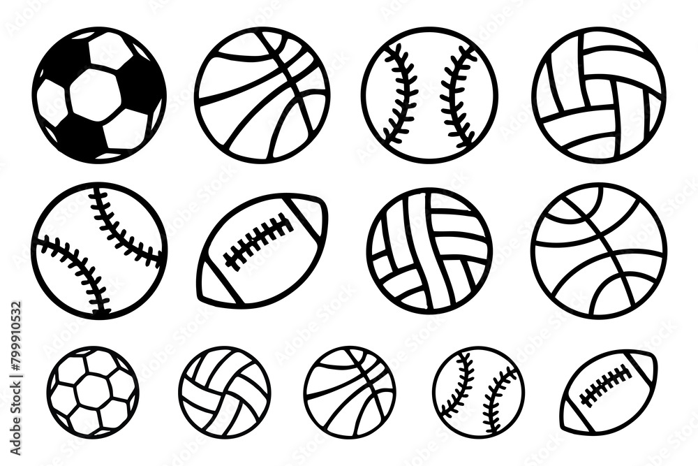 sports ball icons set vector illustration sports ball icons set vector illustration