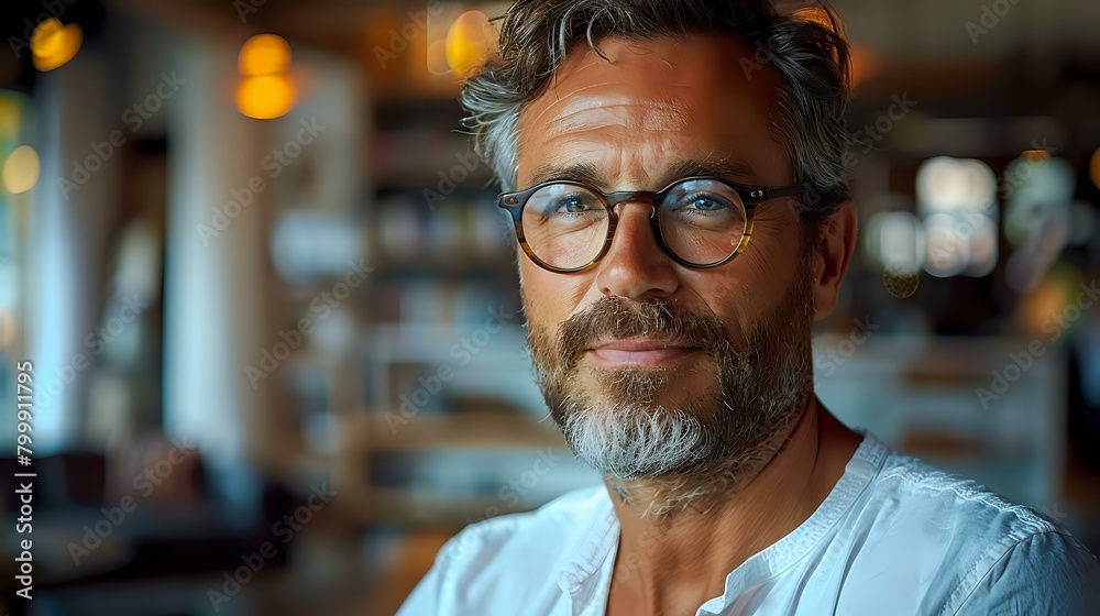 Obraz premium Serene and Sophisticated Businessman Portrait