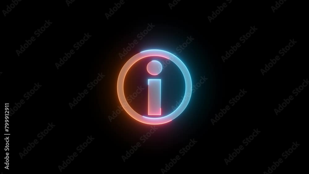 Neon help desk i icon brown cyan color glowing animated black background Neon help desk i icon brown cyan color glowing animated black background