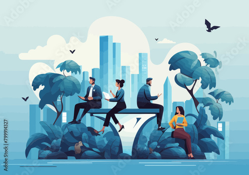 Professional Team Brainstorming Q&A Solutions, FAQ Concept Illustration - Collaborative Problem-Solving, Business Dialog with Questions and Answers
