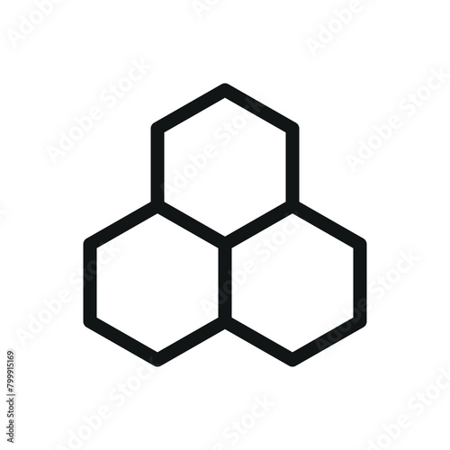 Honeycomb isolated icon, honeycombs vector symbol with editable stroke