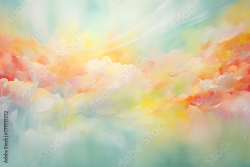 Heavenly Sunshine Haven, abstract landscape art, painting background, wallpaper, generative ai