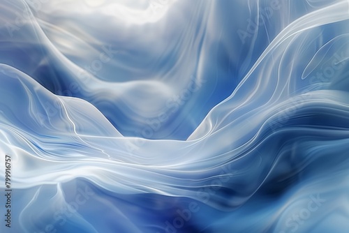 Silky blue fabric-like textures in a flowing abstract design
