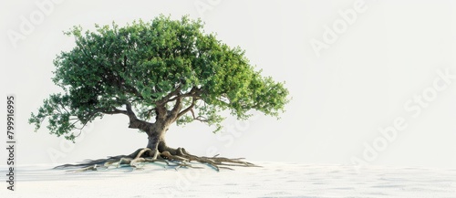 tree with roots isolated on white background