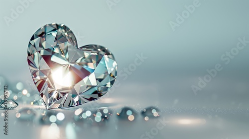 Two heart-shaped diamonds sparkle gracefully  emitting brilliance on a pale blue background.