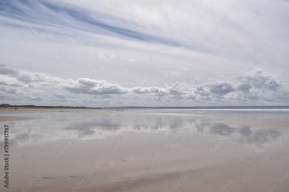 the reflections on saunton sands as far as you can sea the reflections on saunton sands as far as you can sea
