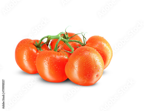 bunch of five ripe tomatoes