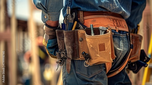 Construction Worker With Tool Belt