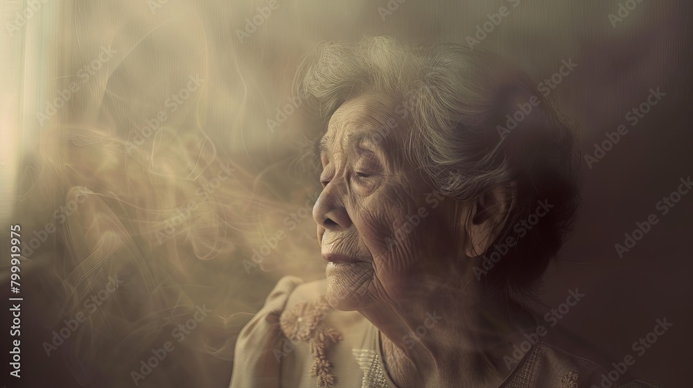 Portrait of an elderly asian woman