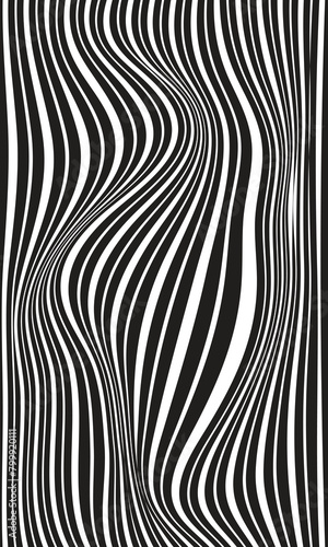 Wavy black and white stripes background