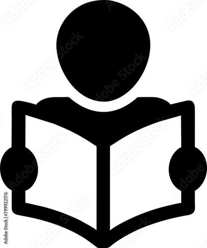 person reading a book, pictogram