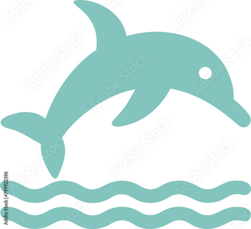 a graceful dolphin jumping out of the ocean water  pictogram