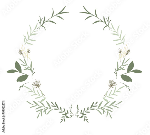 Wreath of botanical with floral