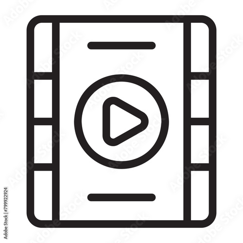 video player line icon