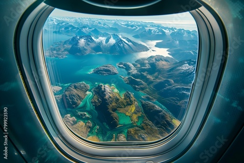 Breathtaking Aerial Vistas:Passengers Enthralled by Majestic Landscapes Viewed Through Airplane Windows