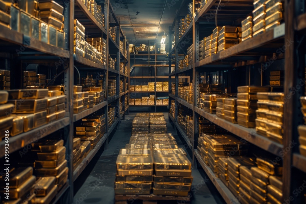 Fototapeta premium gold bank vault safe savings gold and foreign exchange reserves