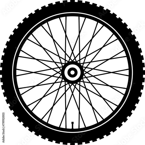 Realistic 3d bicycle wheels. Bike rubber tyres, metal spokes and rims. Fitness cycle, sport, road, touring, mountain bike tyre. Bicycle wheel symbol. Valve. Motor Bike. Vector illustration