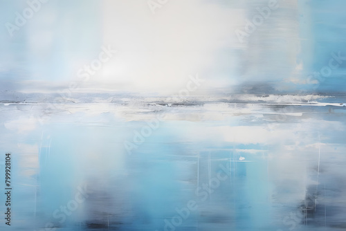 Peaceful Seaside Serenity  abstract landscape art  painting background  wallpaper  generative ai