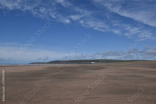 the large beach of Saunton sands giving the effect of a desert in the uk