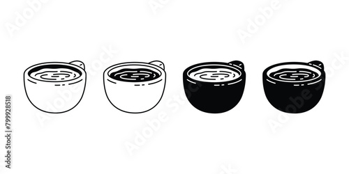 coffee cup vector icon hot tea cartoon character drink water doodle symbol illustration clip art isolated design