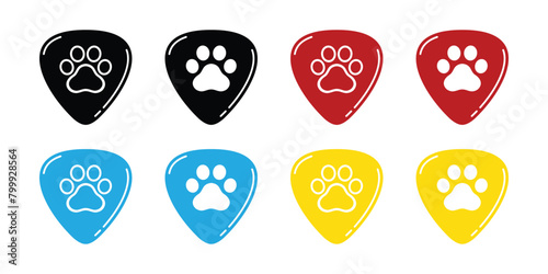 dog paw vector guitar pick footprint icon logo base ukulele cat kitten pet puppy doodle cartoon character illustration symbol design clip art