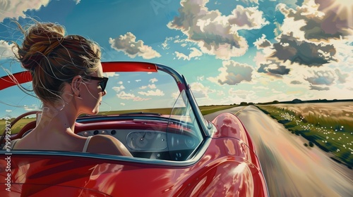 Detail the sense of nostalgia and longing as she reminisces about past road trips and memorable drives in the sports car.  © Galib