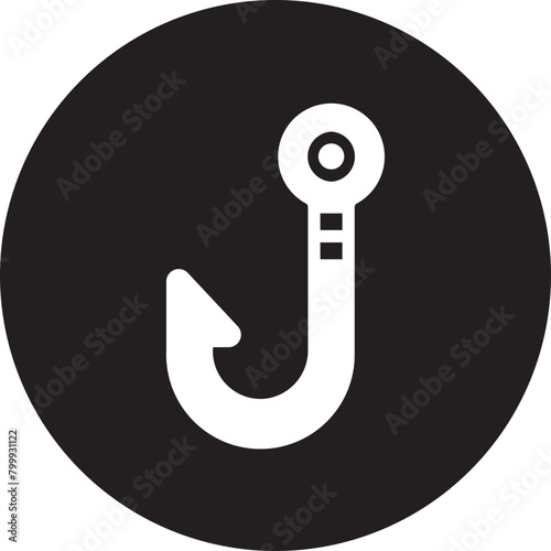 fishing hook glyph icon