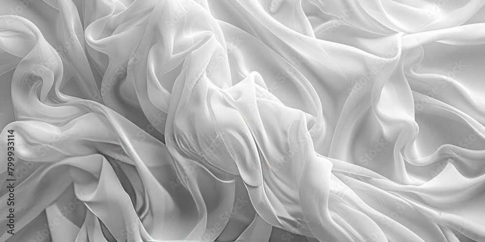 Wedding Background with Light Bridal Textile. Wrinkles and Folds form a Smooth White Texture. Wedding Background with Light Bridal Textile. Wrinkles and Folds form a Smooth White Texture.