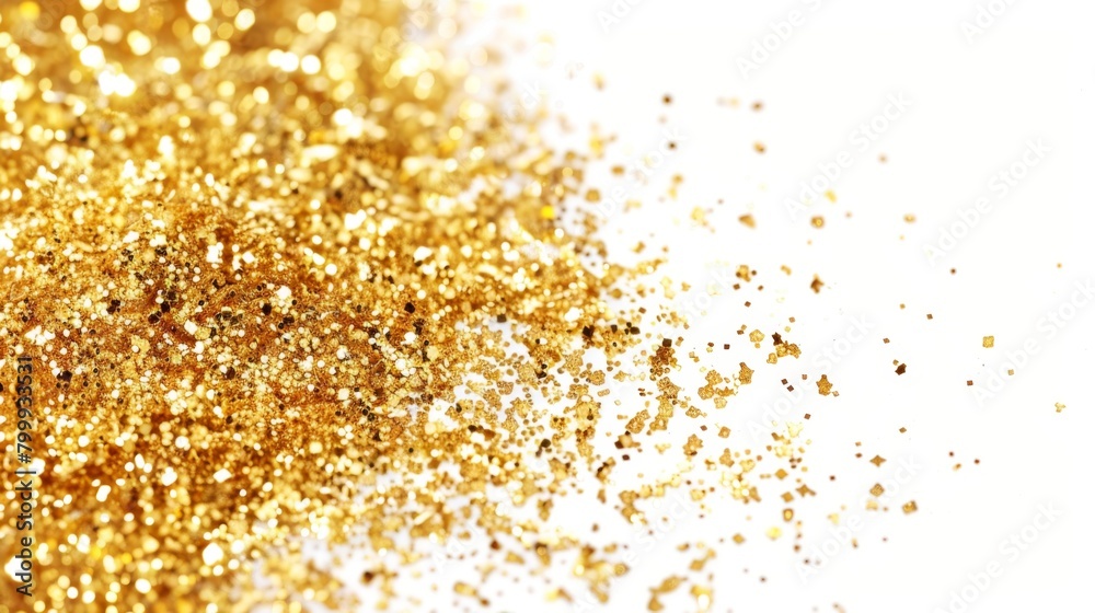 A luxurious sea of golden sparkles, an abstract vision of opulence and festive glamour.