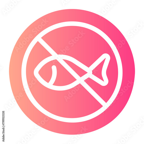 no fishing gradient icon