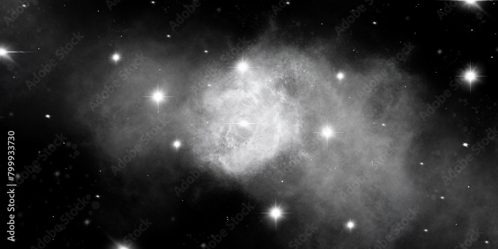 Obraz premium Illustration in space on a black background