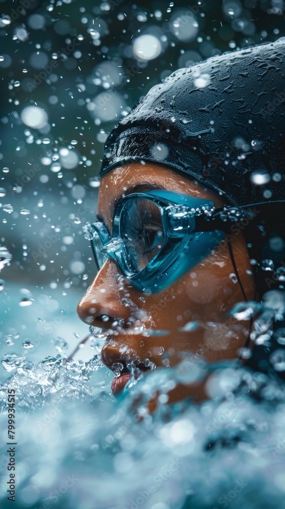 woman cold water swimming woman cold water swimming