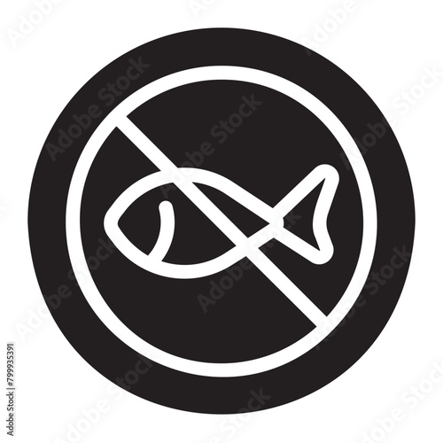 no fishing glyph icon