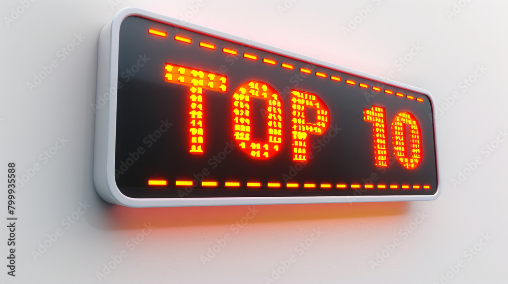 Fototapeta premium Neon Top Sign on Wall