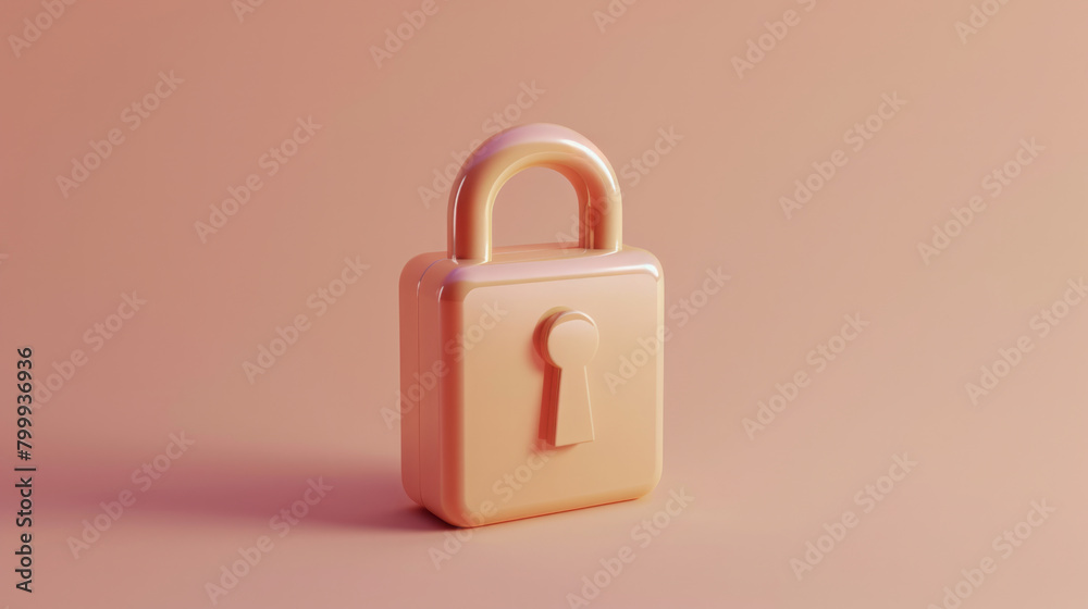 Pastel Lock Icon in a Minimalist Style Pastel Lock Icon in a Minimalist Style