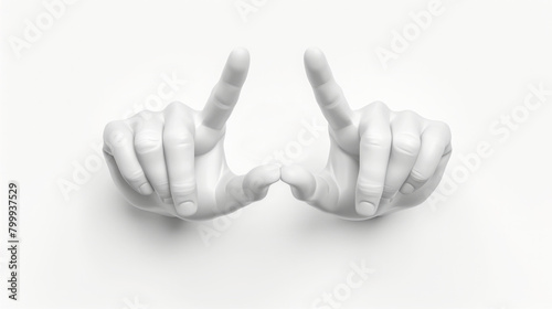 Abstract White Hands in Pointing Gesture