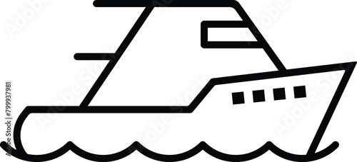 boat line icon collection. water transport symbol. vessels for sea travel. Vector Illustration.