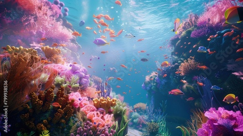 Underwater Paradise: Vibrant Coral Reef Dynamic Background 