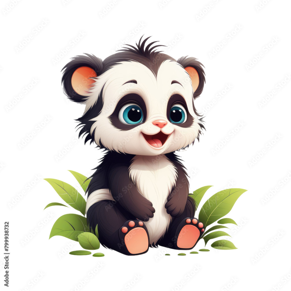 Obraz premium cartoon panda illustration in a cute style