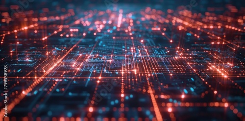 Futuristic Digital Complexity: Intricate Grid Patterns Background 