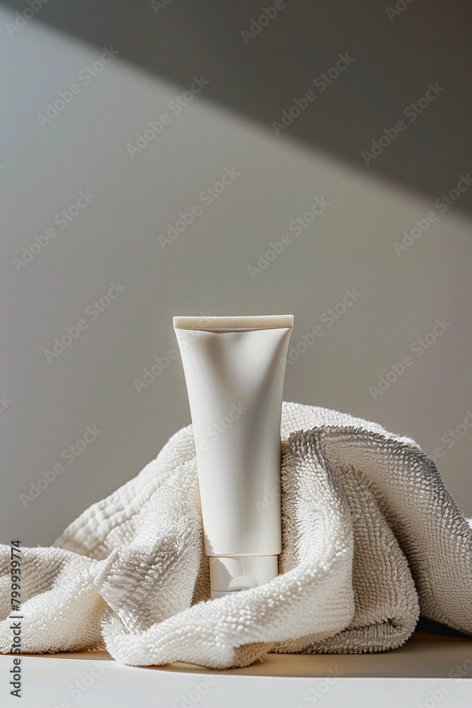 Blank cosmetic plastic white tube mockup cream lotion gel packaging ...