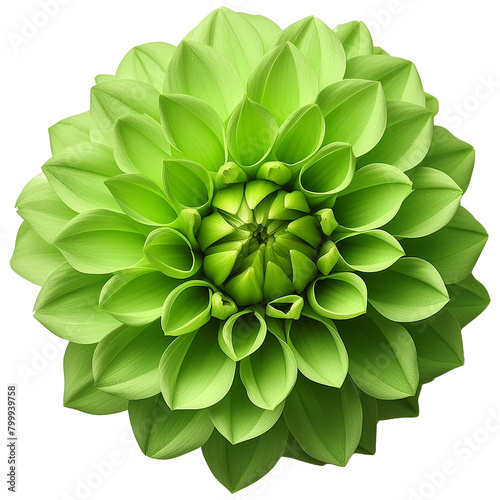 Beautiful Green Dahlia Flower Isolated On Transparent Background