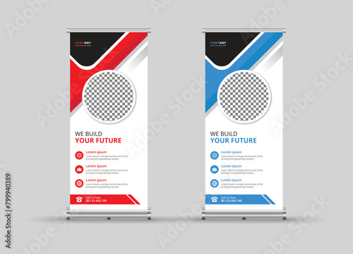 Corporate creative modern corporate business standee x rollup pullup rollup banner design, display, x-banner