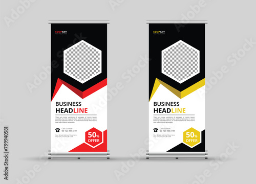 Corporate creative modern corporate business standee x rollup pullup rollup banner design, display, x-banner