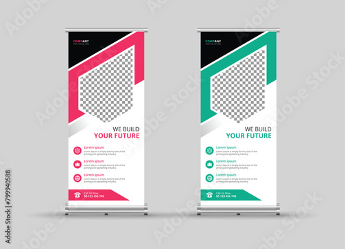 Corporate creative modern corporate business standee x rollup pullup rollup banner design, display, x-banner
