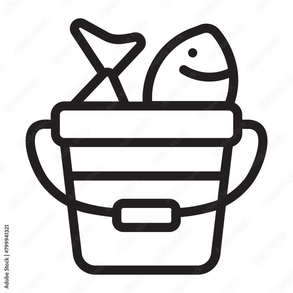 bucket line icon bucket line icon
